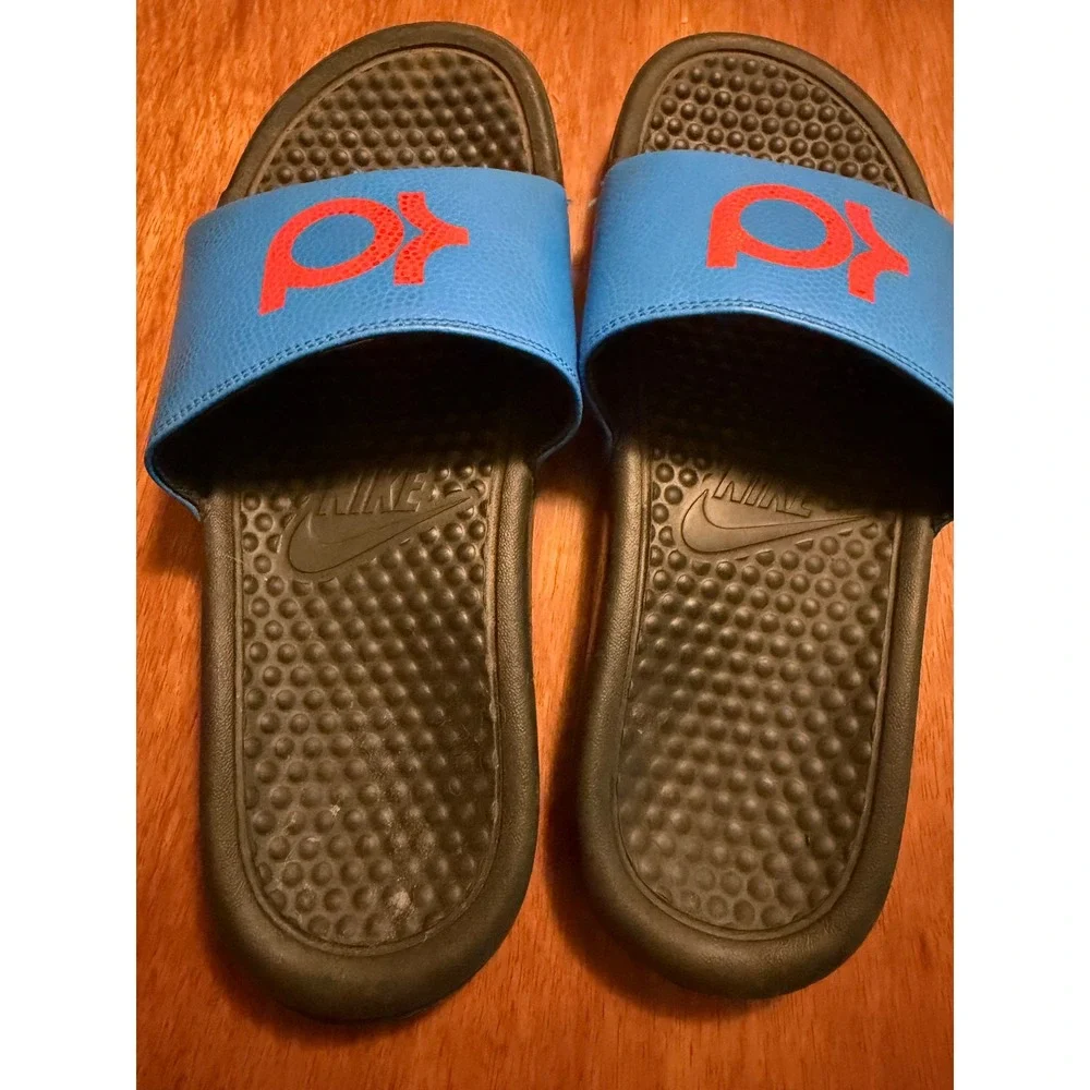 Nike KD Kevin Durant Slide Sandals Blue Orange Black 558538-400 Boys 6Y Mens 6